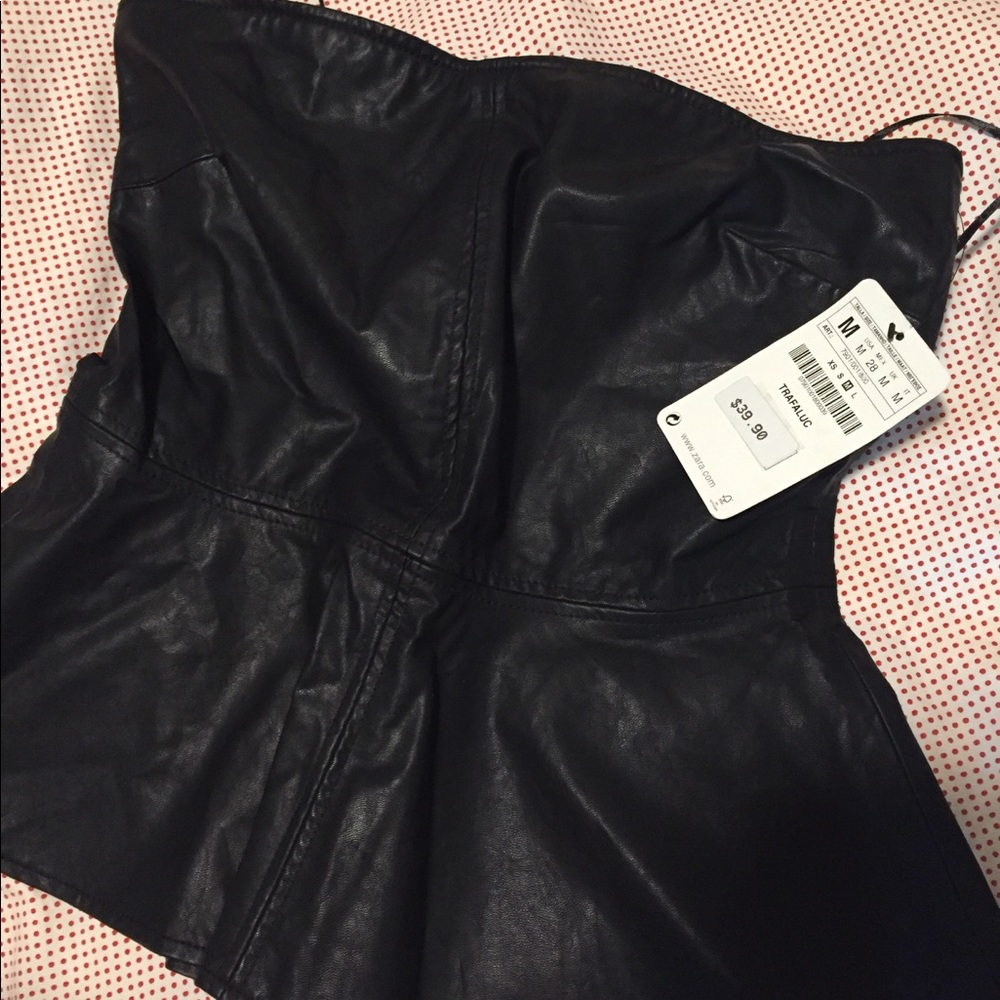 ZARA Leather Peplum top